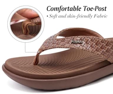 KuaiLu Womens Flip Flops Ladies Yoga Mat Comfortable Walking Thong Sandals With Plantar Fasciitis Arch Support Slip On Indoor Outdoor For Summer - Image 5