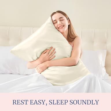 BEDELITE Satin Pillowcase for Hair and Skin, Super Soft Similar to Silk Pillow Cases 4 Pack with Envelope Closure, Cooling Pillowcases for Women Men (20"x40" King Size, Beige) - Image 5