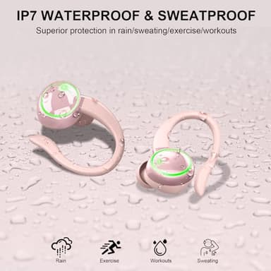 Wireless Earbuds, Bluetooth 5.4 Headphones Sports, 50H Playback Over-Ear buds with ENC Noise Cancelling Mic, Deep Bass Fitness Earphones with Earhooks, IP7 Waterproof Headset for Workout Running Gym - Image 7