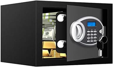 0.8 Cubic Small Safe Box Fireproof Waterproof, Digital Home Security Box with Programmable Keypad and Spare Keys, Document Safe for Money Firearms Medicine Valuables - Image 3