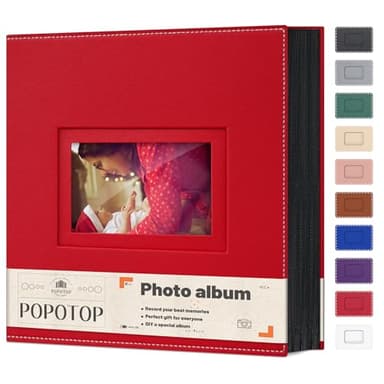 Popotop Photo Album 4x6 800 Pockets with Leather Hardcover Cover, Large Photo Album Binder Book with 80Pcs Pages for Family Travel Wedding Baby Gifts - Image 1
