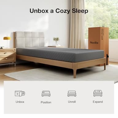 Novilla Twin Mattress for Kids, 5 Inch Twin Size Mattresses with Gel-Infused Memory Foam & Pressure-Relieving Foam for Cool Touch & Edge Support Mattress in a Box CertiPUR-US Certified - Image 7