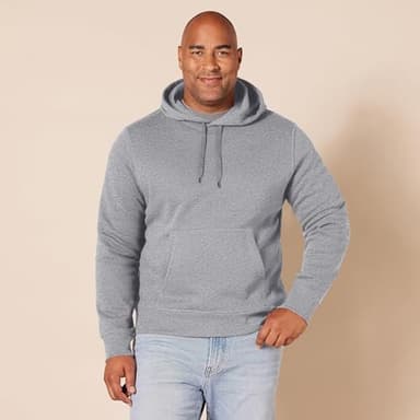 Amazon Essentials Men's Pullover Sweatshirt Hoodie, Big & Tall Options Available, Grey Heather, Large - Image 6