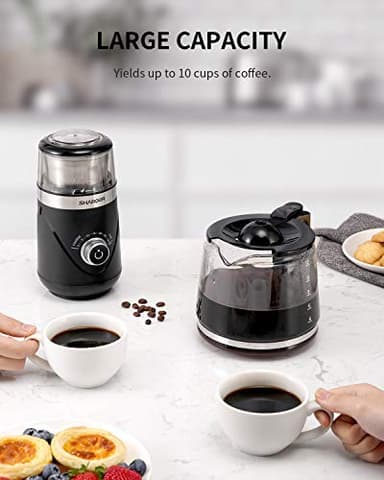 SHARDOR Upgraded Adjustable Coffee Grinder Electric, Herb/Spice, Espresso with 1 Removable Stainless Steel Bowl, Black - Image 4