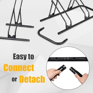 CyclingDeal Bicycle Floor Parking Rack Stand - for Mountain MTB Road Bike - Indoor Home Garage Storage - Adjustable 4 Bikes - Image 6