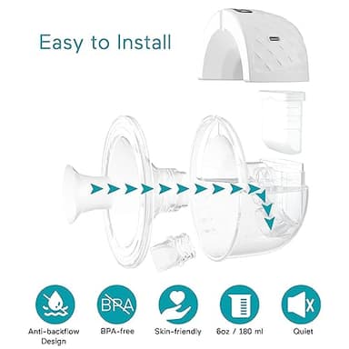 Paruu P10 Hands-Free Breast Pump Wearable, 338mmHg Strong Suction, Low Noise, 4 Modes & 9 Levels, Electric Breast Pump Portable, Smart Display, 19/21/24/28mm Insert/Flange, 2 Pack (White) - Image 9