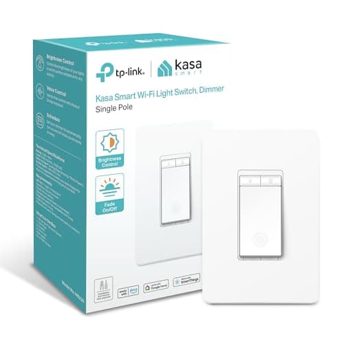 Kasa Smart Dimmer Switch HS220, Single Pole, Needs Neutral Wire, 2.4GHz Wi-Fi Light Switch Works with Alexa and Google Home, UL Certified, No Hub Required, 1 Pack - Image 1