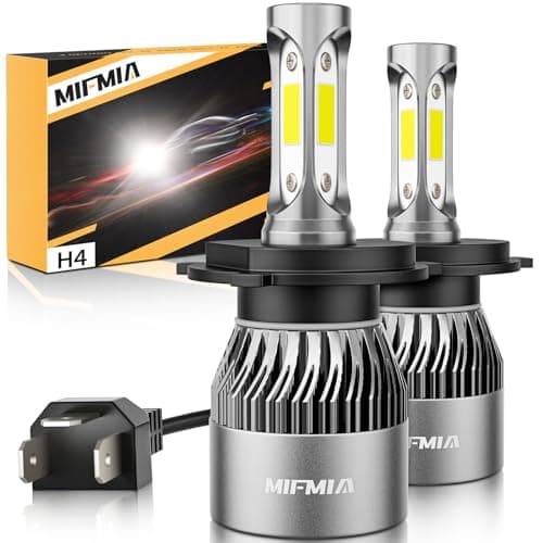 MIFMIA H4 LED Bulb, 34000LM 800% Brighter, 9003 LED Bulb 6500K Cool White Plug and Play IP68 Waterproof HB2 Bulb, Pack of 2, Interior Lights License Plate Lights - Image 1