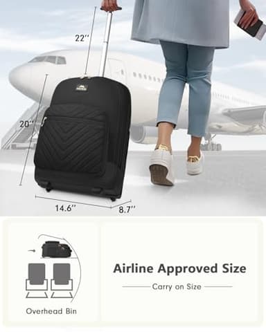 MATEIN Rolling Backpack for Women, 17 inch Water Resistant Wheeled Laptop Backpack, Large Carry On Luggage Travel Backpack with Wheels, Trolley Suitcase Business Overnight Roller Bag for Adults, Black - Image 5