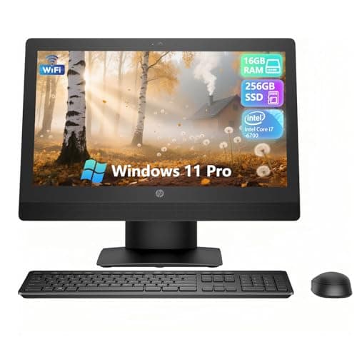 HP ProOne 600 G3 All-in-One Desktop Computer, 21.5" FHD(1920x1080), Core i7-6700 3.4GHz Up to 4.0GHz, 16GB RAM, 256GB SSD, No DVD, USB WiFi+BT, Keyboard and Mouse, Windows 11 Pro (Renewed) - Image 1