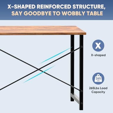 DUMOS 32 Inch Office Small Computer Desk Modern Simple Style Writing Study Work Table for Home Bedroom - Wood Brown - Image 6