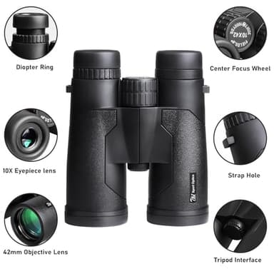 TRV High Power 10x42 Binoculars for Adults with Bak7 Prism & BMC Coating - Binoculars for Birdwatching, Hiking, Concerts - Image 5