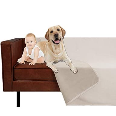 Ameritex Pet Bed Blanket Reversible 100% Waterproof Velvet Super Soft for Sofa and Bed (40x60 Inches, Cream+Beige) - Image 1