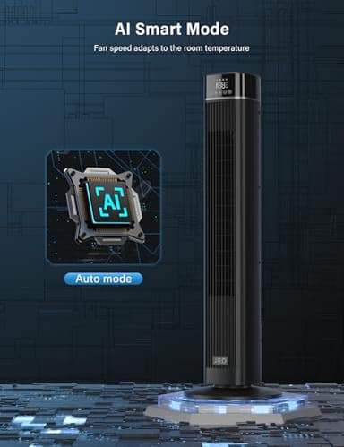 JRD Tower Fan, 90° Oscillating Fans with Remote, 40'' Quiet Cooling Fan with 3 Speeds,4 Modes,12H Timer, LED Display, 27ft/s Velocity, Bladeless Standing Fan Floor Fan for Bedroom Home Office Indoor - Image 7