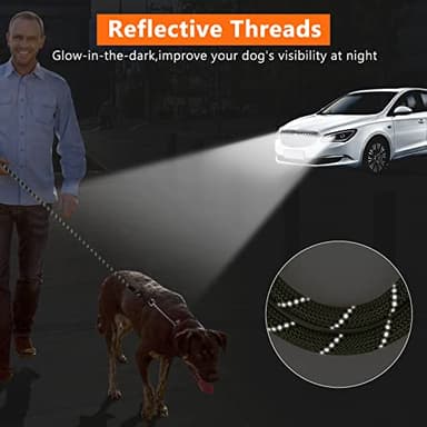 NTR Heavy Duty Large Dog Leash, 30FT Reflective with Swivel Lockable Hook and Comfortable Padded Handle, Puppy Leash for Walking, Hunting, Camping, Backyard for Small Medium and Large Dogs - Image 5