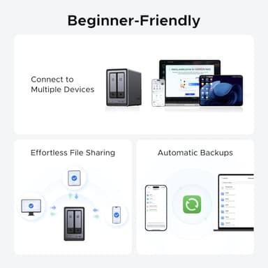 UGREEN NASync DXP2800 2-Bay Desktop NAS, Intel N100 Quad-core CPU, 8GB DDR5 RAM, 2.5GbE, 2X M.2 NVMe Slots, 4K HDMI, Network Attached Storage (Diskless) - Image 4