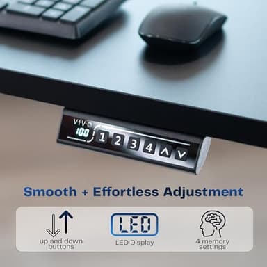 VIVO Electric 63 x 32 in Rustic Standing Desk, Memory Height Adjustment, 1B Series, Vintage Brown Top Black Frame, DESK-KIT-1B1N - Image 6