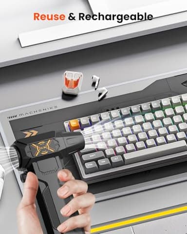 Electric Air Duster-380000RPM Compressed Air Duster, Super High-Speed Air Blower, Replace Compressed Air Cans,Keyboard and PC Clean, Adjustable Air Blower for Outdoors,Car,Home (AC-27) - Image 3