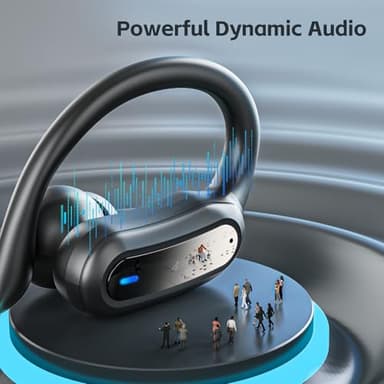 TRAUSI Wireless Earbuds, Bluetooth 5.4 Headphones, True Wireless Stereo Earphones with IPX7 Waterproof, Noise Cancelling Mic, Fast Charging and Comfort Fit Ear Buds for Sports/Workouts - Black - Image 2