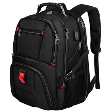 YOREPEK Large Backpack for Men, Extra Large Laptop Backpacks for Men Women, Water Resistant Travel Backpack Airline Approved Business Work Bag with USB Charging Port Fits 17 Inch Computer, Black - Image 10