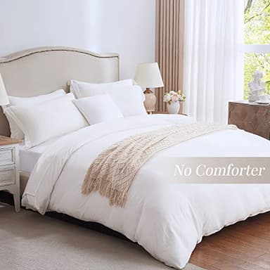 MILDLY Super Soft Duvet Cover 2pcs - 100% Washed Microfiber Bright White Comforter Cover Set with Zipper Closure & Corner Ties (No Comforter) - Image 3