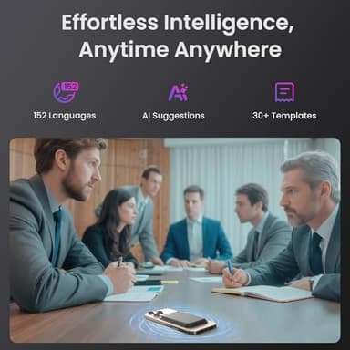 AI Voice Recorder, Note Voice Recorder - Transcribe & Summarize, AI Noise Cancellation Technology, Supports 152 Languages, 64GB Memory APP Control Audio Recorder for Lectures, Meetings, Calls, Gray - Image 4