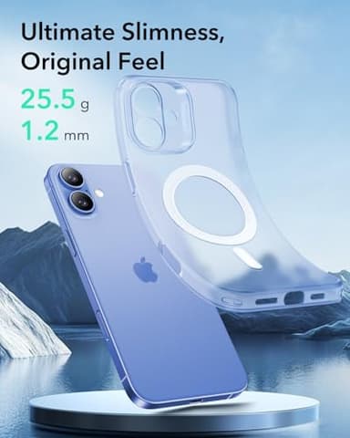 ESR for iPhone 16 Plus Case, Compatible with MagSafe, Camera Protection, Shockproof Thin Cover, Resists Yellowing Scratches, Magnetic Phone Case for iPhone 16 Plus, Zero Series, Frosted Blue-MagSafe - Image 2