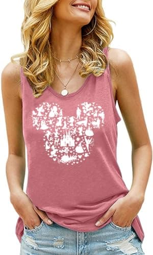 Magic Castle Tank Top Women Magic Kingdom Castle Shirt Girls Trip Graphic Tees Vacation Birthday Sleeveless Tops-S (Red) - Image 2