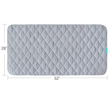 Waterproof Crib Mattress Protector Pad Cover 2 Pack 28" x 52", Anti Slip & Absorbent Waterproof Bed Pads for Standard Crib/Toddler Bed Quilted Machine Washable (Quilted Improved Thickness) Grey - Image 5