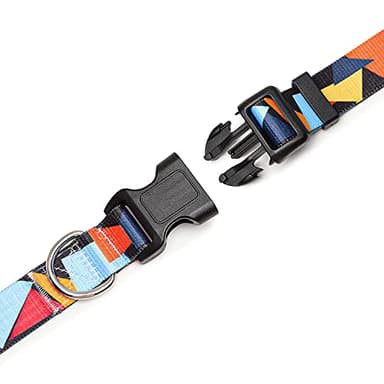 Suredoo Adjustable Dog Collar with Patterns, Ultra Comfy Soft Nylon Breathable Pet Collar for Small Medium Large Dogs (L, Color Block) - Image 5