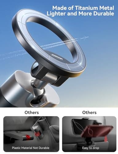 JOYROOM 【360° Metal Ball & Titanium】 Magsafe Airplane Phone Holder, Travel Essentials for Airplane Phone Mount, Universal Travel Phone Holder for Plane, Travel Must Have for iPhone 16 15 14 13 - Image 2