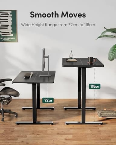 FEZIBO Electric Standing Desk Adjustable Height, 48 x 24 Inch Sit and Stand Desk, Home Office Desk, Ergonomic Computer Workstation, Black - Image 6