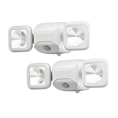 Beams MB3000 High Performance 500 Lumen Wireless Battery Powered Motion Sensing LED Dual Head Security Spotlight, White, 2-Pack - Image 1