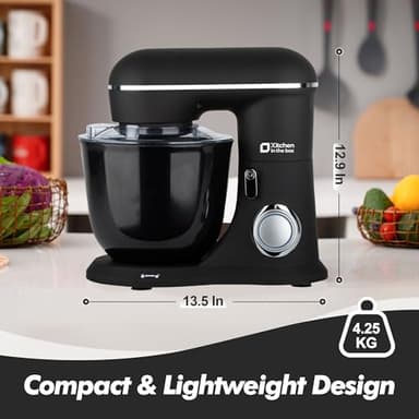 Kitchen in the box Stand Mixer, 4.5QT+5QT Two bowls Electric Food Mixer, 10 Speeds 3-IN-1 Kitchen Mixer for Daily Use with Egg Whisk,Dough Hook,Flat Beater (Onyx Black, 5QT) - Image 4