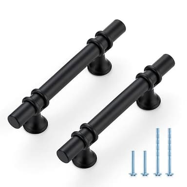 Ravinte Hardware 15 Pack 5 Inch Matte Black Cabinet Pulls Handles Kitchen Cabinet Hardware Dresser Cupboard Handles Drawer Pulls 3 Inch CC - Image 1