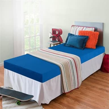 ZINUS 5 Inch Memory Foam Mattress, Bunk/Trundle/Day Bed Compatible, Twin, Blue - Image 1
