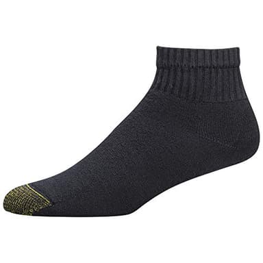 GOLDTOE Men's 656P Cotton Ankle Athletic Socks, Multipairs, Black (6-Pairs), Large - Image 3