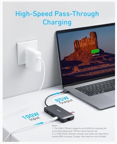 Anker Laptop Docking Station Dual Monitor, 8-in-1 USB C Hub, 4K Dual Monitor with 2 HDMI, 1 Gbps Ethernet Hub, 85W Power Delivery, SD Card Reader for MacBook Pro, XPS and More (Charger not Included) - Image 5