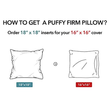 Oubonun 18"x18" Pillow Inserts (Set of 2) - Throw Pillow Inserts with 100% Cotton Cover - 18 Inch Square Interior Sofa Pillow Inserts - Decorative Pillow Insert Pair - White Couch Pillow - Image 4