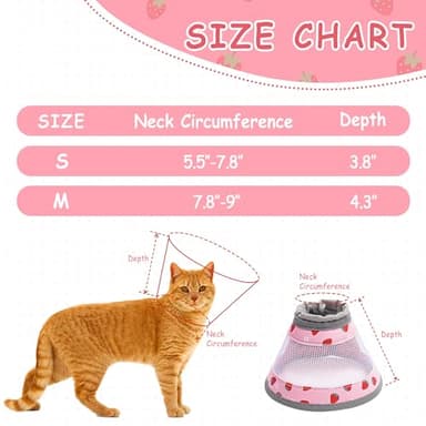 Cat Cone Collar Soft - Adjustable Cat Recovery Collar Kitten Lightweight Elizabethan Collar to Stop Licking Pet E Cone for Small Medium Cats After Surgery Prevent from Licking Wounds (Pink, M) - Image 2