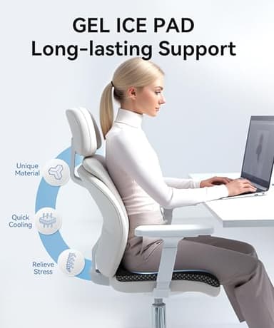 MZYENU Gel Seat Cushion,Cool Chair Cushion for Office Chairs,Driving Car Seat Cushion Breathable,Wheelchair Cushions for Pressure Relief,Back Pain for Seat Cushion,Chair Pad with No-Slip Cover - Image 3