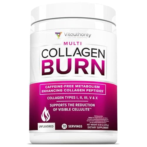Hydrolyzed Collagen Powder for Weight Loss - Burn Ultimate Beauty Complex Multi Peptides Powder for Women with Types I II III V and X for Fat Burning Support Unflavored 30 Servings - Image 1