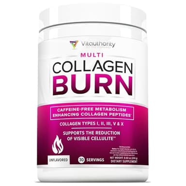 Hydrolyzed Collagen Powder for Weight Loss - Burn Ultimate Beauty Complex Multi Peptides Powder for Women with Types I II III V and X for Fat Burning Support Unflavored 30 Servings - Image 1