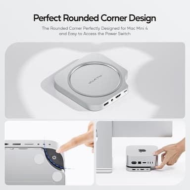 PULWTOP Mac mini M4 Dock with 4TB M.2 SSD Enclosure (SSD NOT Included), Mac mini M4/ M4 Pro Hub Stand with HDMI 4K@60Hz, 2024 MacMini USB C Hub Accessories, 3 USB A 2.0, SD/TF, 3.5mm Audio - Image 7