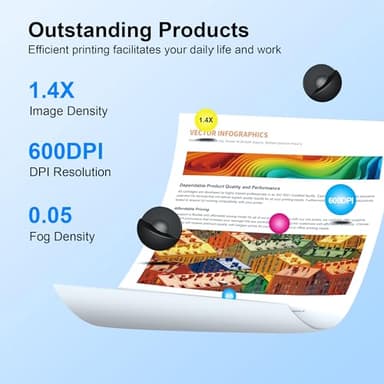 069H Toner Toner Cartridge Set MF753Cdw Compatible with Canon 069H 069 Toner Cartridge Set Canon Cartridge 069 High Yield for Canon Color imageCLASS MF753Cdw MF751Cdw LBP674Cdw Printer Ink (4 Pack) - Image 5