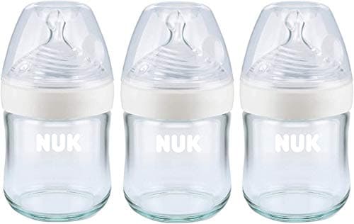 NUK Simply Natural Glass Baby Bottles, 4 oz, 3 Pack - Image 1