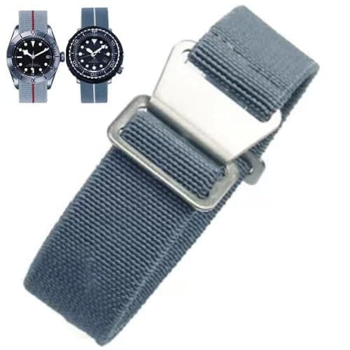 Nizonlaie Elastic Nylon Watch Band French Troops Paratrooper Military Parachute Style 18mm 20mm 22mm Hook-and-Loop Premium Striped Fabric Nylon Replacement Watch Strap for Men Women - Image 1