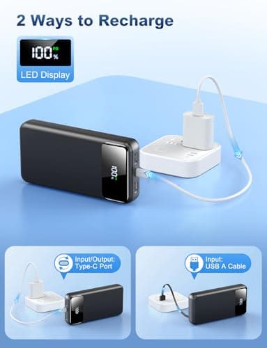 OHOVIV Portable Charger Power Bank 50000mAh Battery Pack, 22.5W Fast Charging PowerBank with Built in Cables,Travel Camping Essential USB-C Portable Phone Charger for iPhone Samsung Pixel Android iPad - Image 7