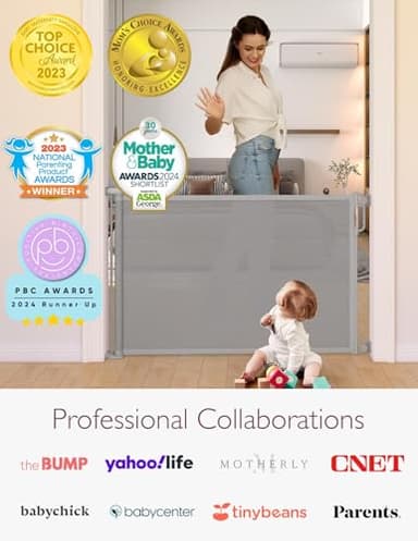 Momcozy Retractable Baby Gate, 33" Tall, Extends up to 55" Wide, Child Safety Baby Gates for Stairs, Doorways, Hallways, Indoor, Outdoor - Image 7