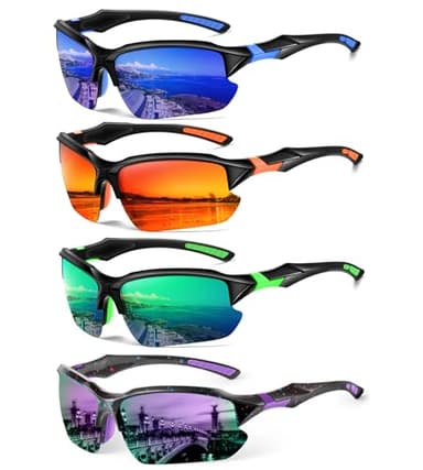 DioKiw 4PACK Sports Polarized Sunglasses for Men Cycling Running Fishing UV400 Protection Sun Glasses Lightweight Half Frame Goggles - Image 1